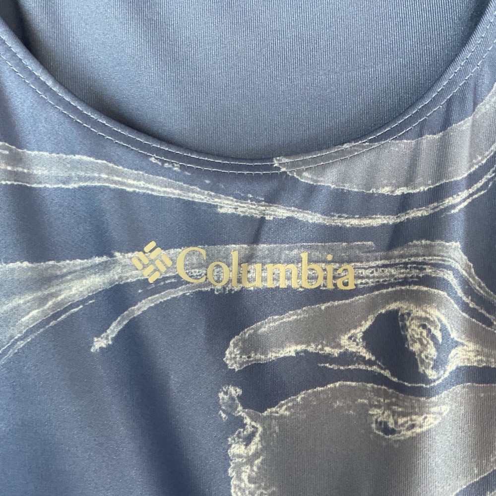 Columbia PFG Freezer III Dress Blue Marble Floral Swirl Sleeveless Small Womens - Picture 8 of 14